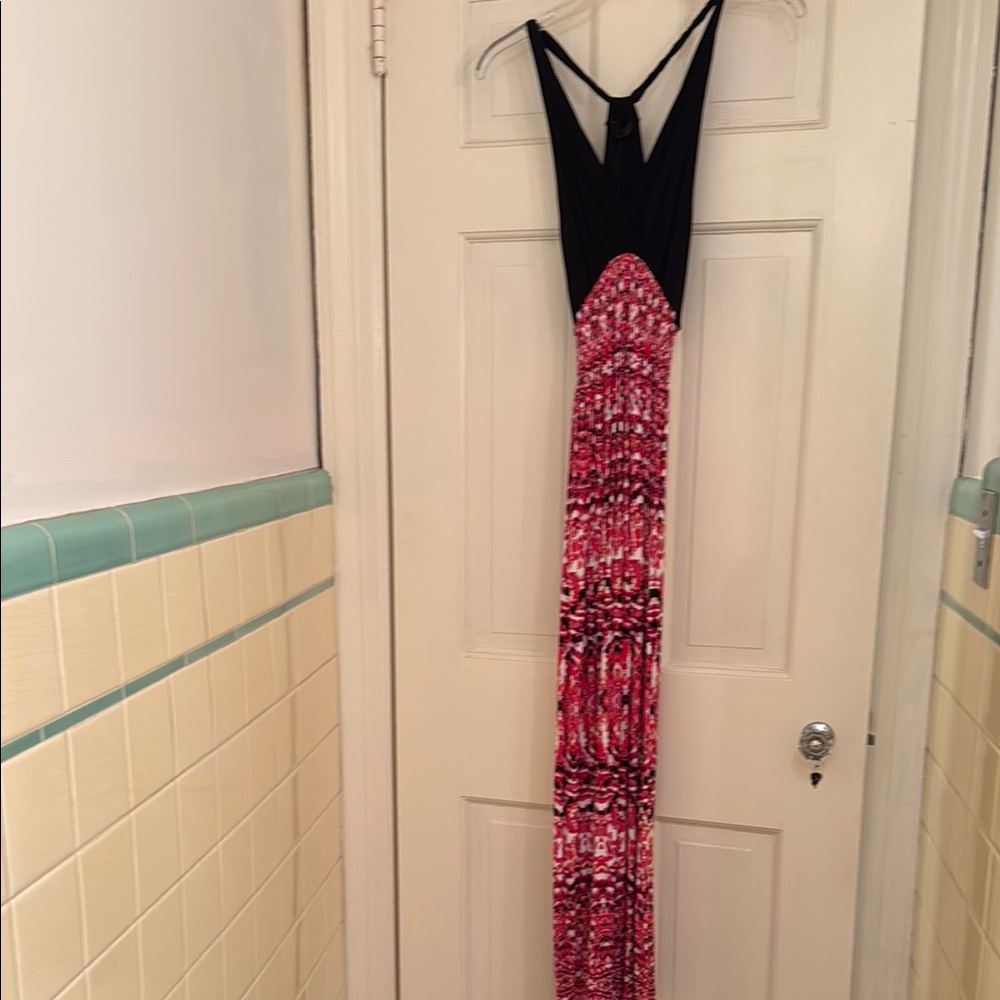 Felicity & Coco Black and Pink Maxi Dress